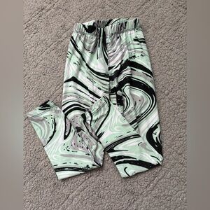Retired SweetLegs Swirled Green and Black Kids Leggings